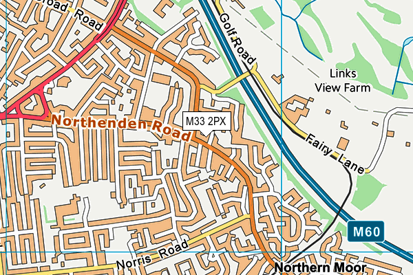 M33 2PX map - OS VectorMap District (Ordnance Survey)