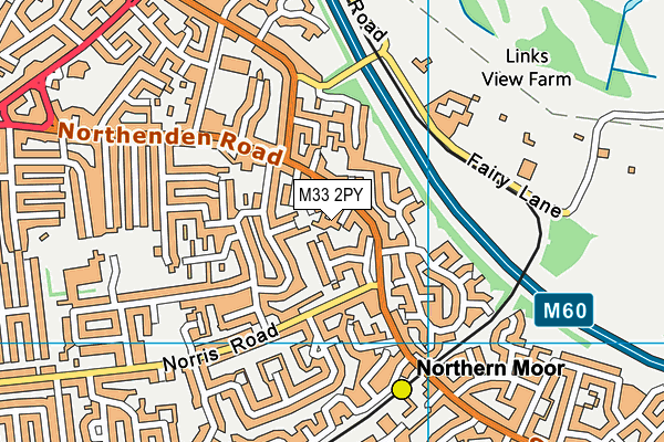 M33 2PY map - OS VectorMap District (Ordnance Survey)