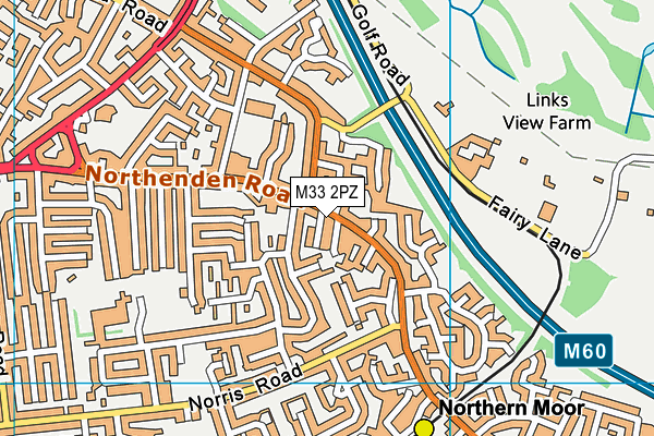 M33 2PZ map - OS VectorMap District (Ordnance Survey)