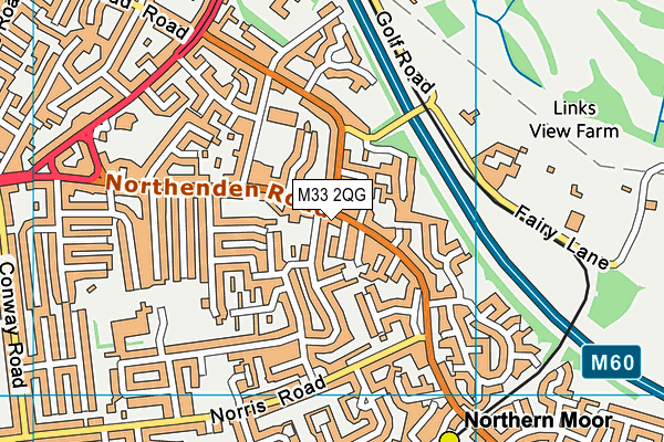 M33 2QG map - OS VectorMap District (Ordnance Survey)