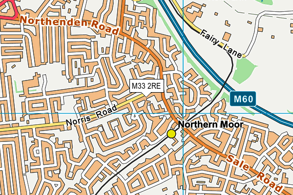 M33 2RE map - OS VectorMap District (Ordnance Survey)