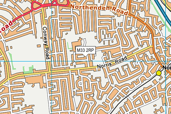 Brooklands Dragons Jfc (Budworth Road) map (M33 2RP) - OS VectorMap District (Ordnance Survey)