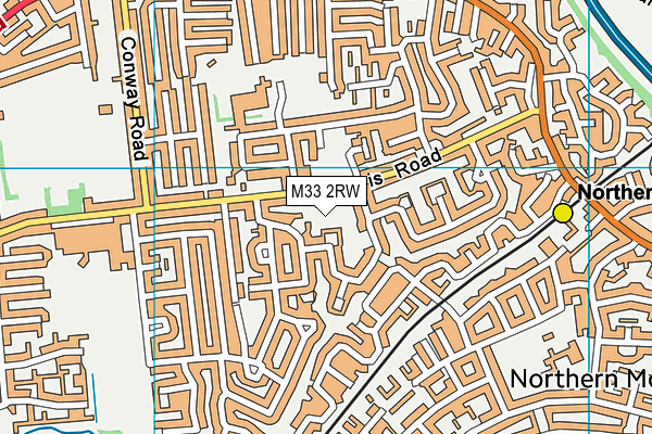 M33 2RW map - OS VectorMap District (Ordnance Survey)