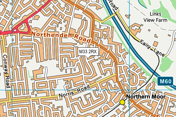 M33 2RX map - OS VectorMap District (Ordnance Survey)
