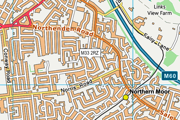 M33 2RZ map - OS VectorMap District (Ordnance Survey)