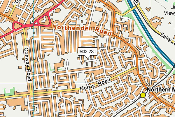 M33 2SJ map - OS VectorMap District (Ordnance Survey)