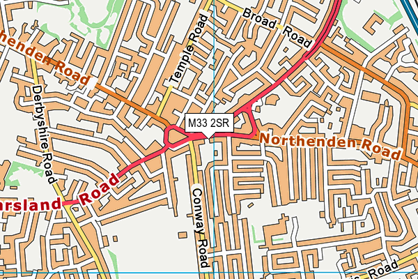 M33 2SR map - OS VectorMap District (Ordnance Survey)