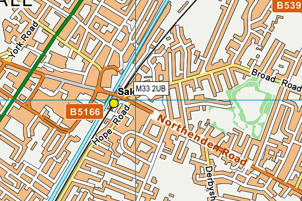 M33 2UB map - OS VectorMap District (Ordnance Survey)