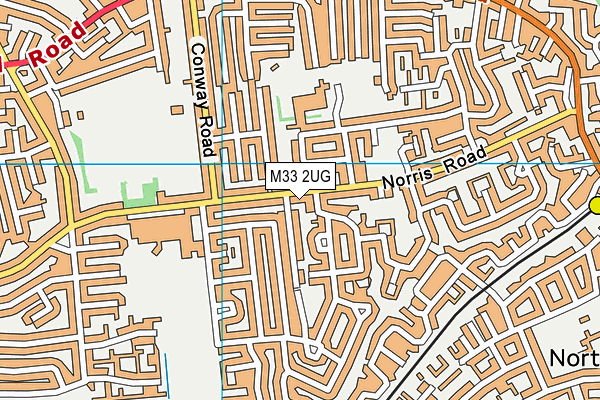 M33 2UG map - OS VectorMap District (Ordnance Survey)