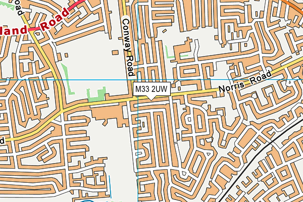 M33 2UW map - OS VectorMap District (Ordnance Survey)