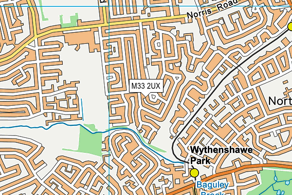 M33 2UX map - OS VectorMap District (Ordnance Survey)