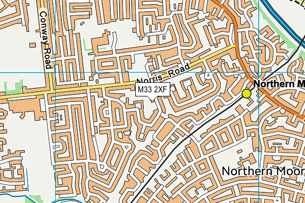 M33 2XF map - OS VectorMap District (Ordnance Survey)