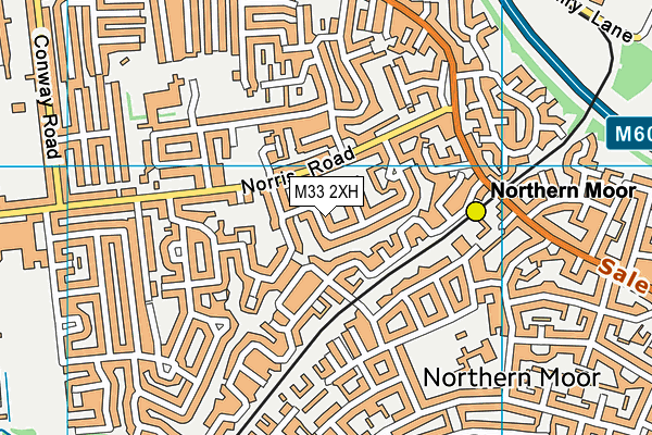M33 2XH map - OS VectorMap District (Ordnance Survey)