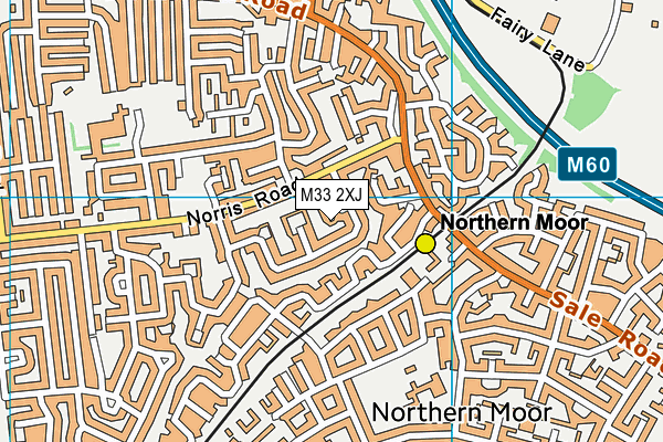 M33 2XJ map - OS VectorMap District (Ordnance Survey)