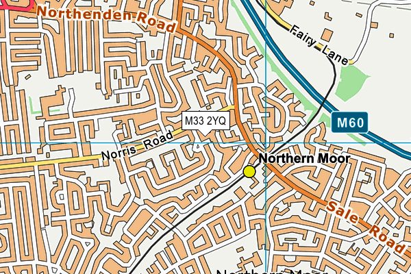 M33 2YQ map - OS VectorMap District (Ordnance Survey)