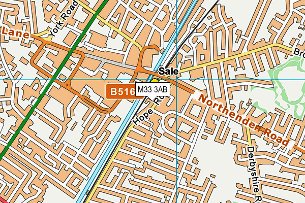 M33 3AB map - OS VectorMap District (Ordnance Survey)