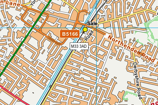 M33 3AD map - OS VectorMap District (Ordnance Survey)