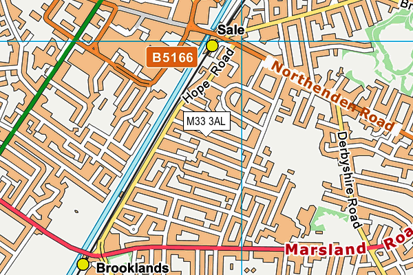 M33 3AL map - OS VectorMap District (Ordnance Survey)