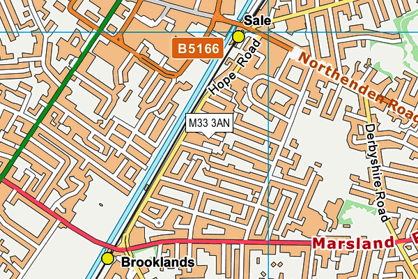 M33 3AN map - OS VectorMap District (Ordnance Survey)