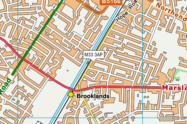 M33 3AP map - OS VectorMap District (Ordnance Survey)