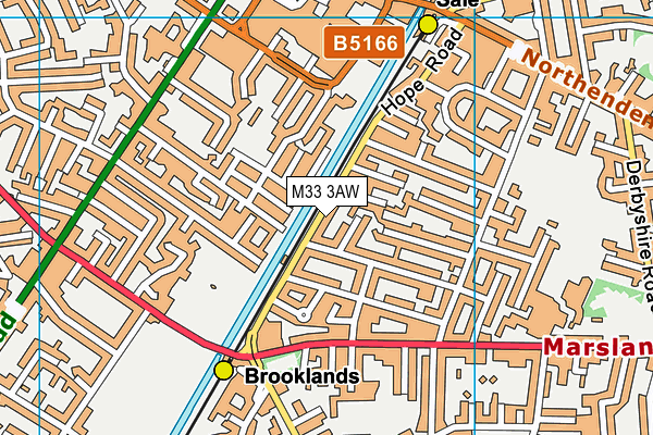 M33 3AW map - OS VectorMap District (Ordnance Survey)