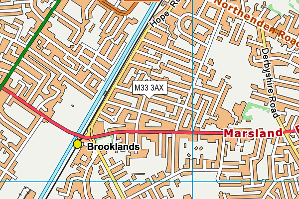 M33 3AX map - OS VectorMap District (Ordnance Survey)