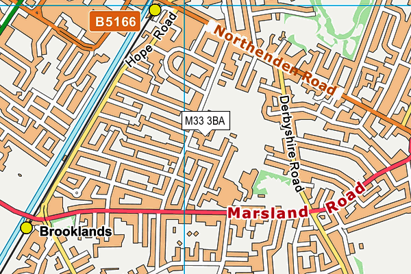 M33 3BA map - OS VectorMap District (Ordnance Survey)