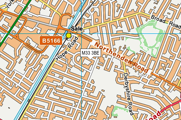 M33 3BE map - OS VectorMap District (Ordnance Survey)