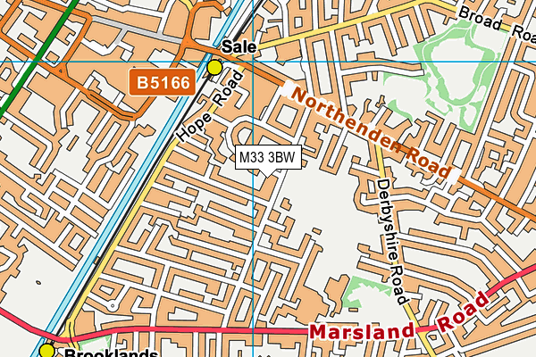 M33 3BW map - OS VectorMap District (Ordnance Survey)