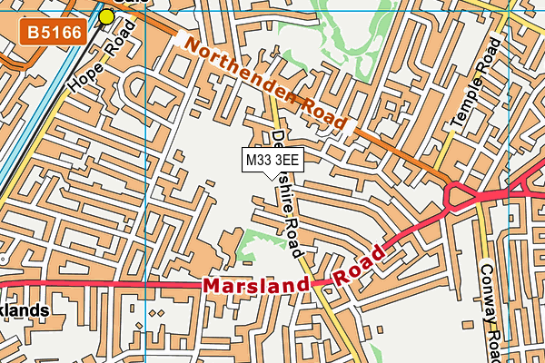 M33 3EE map - OS VectorMap District (Ordnance Survey)