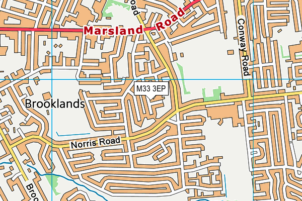 M33 3EP map - OS VectorMap District (Ordnance Survey)