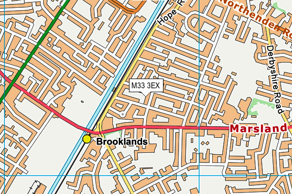 M33 3EX map - OS VectorMap District (Ordnance Survey)