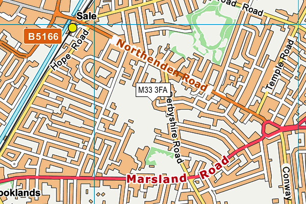 M33 3FA map - OS VectorMap District (Ordnance Survey)