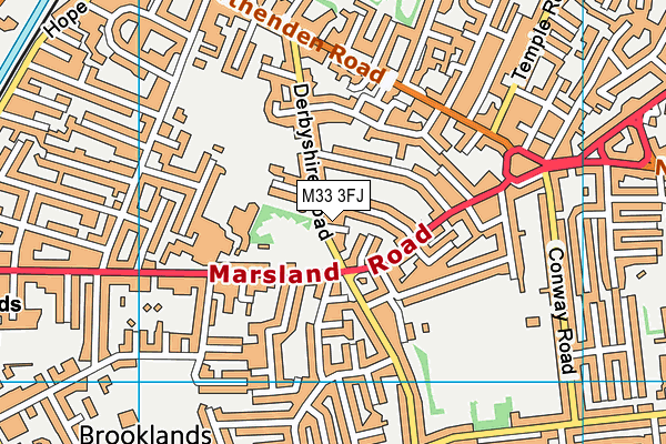 M33 3FJ map - OS VectorMap District (Ordnance Survey)
