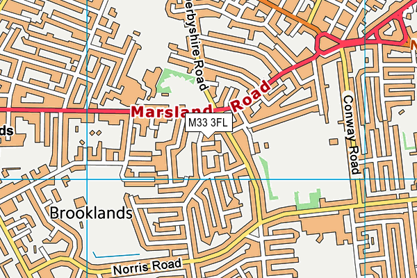 M33 3FL map - OS VectorMap District (Ordnance Survey)