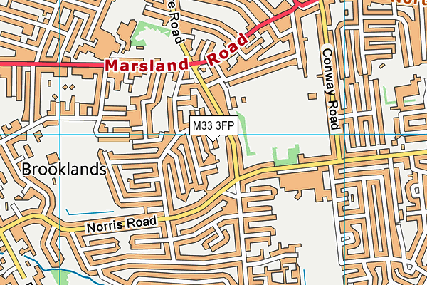 M33 3FP map - OS VectorMap District (Ordnance Survey)