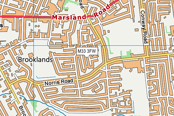 M33 3FW map - OS VectorMap District (Ordnance Survey)