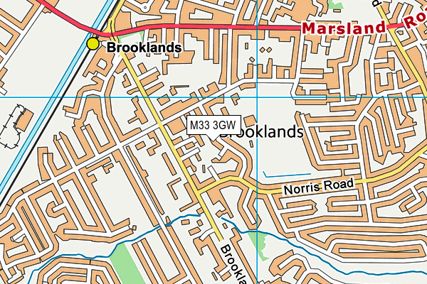 M33 3GW map - OS VectorMap District (Ordnance Survey)