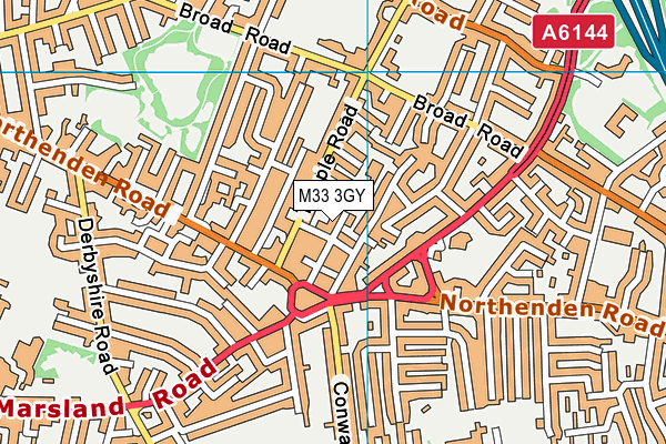 M33 3GY map - OS VectorMap District (Ordnance Survey)