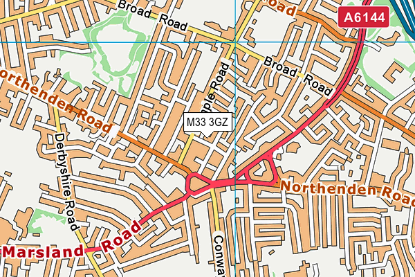 M33 3GZ map - OS VectorMap District (Ordnance Survey)