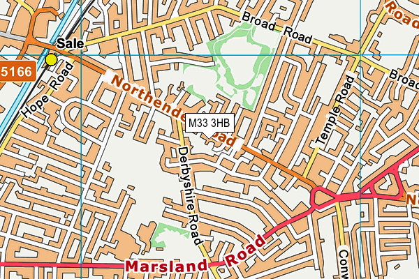 M33 3HB map - OS VectorMap District (Ordnance Survey)