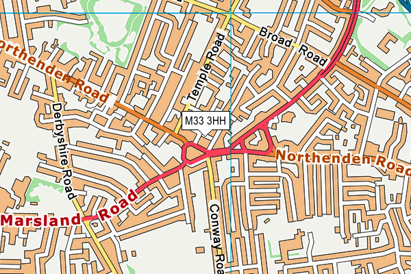 M33 3HH map - OS VectorMap District (Ordnance Survey)