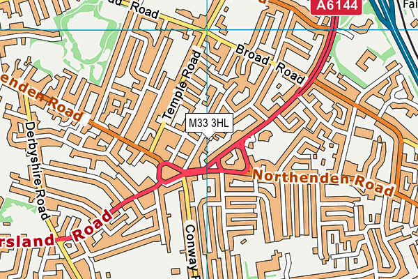 M33 3HL map - OS VectorMap District (Ordnance Survey)