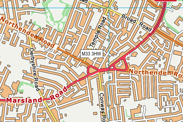 M33 3HW map - OS VectorMap District (Ordnance Survey)