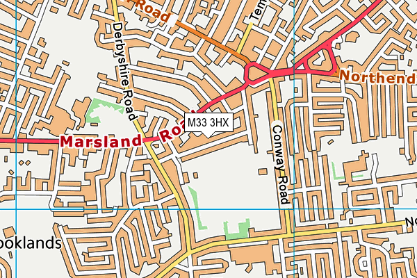M33 3HX map - OS VectorMap District (Ordnance Survey)