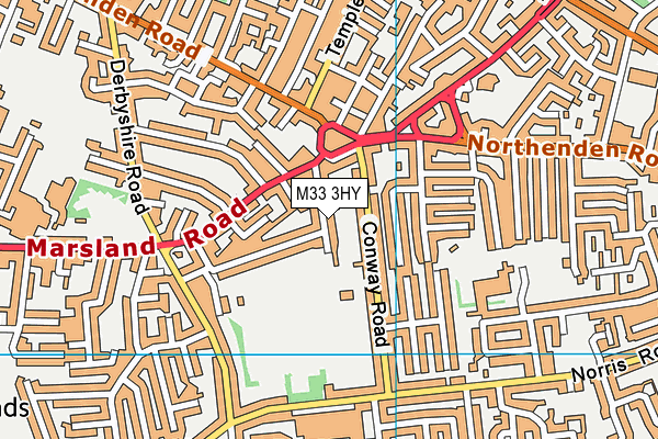 M33 3HY map - OS VectorMap District (Ordnance Survey)