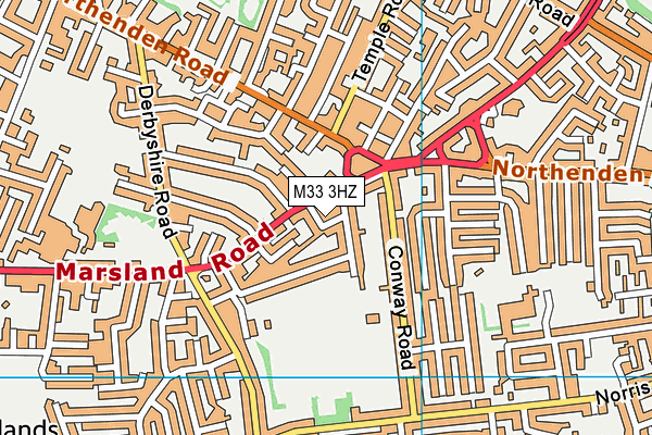 M33 3HZ map - OS VectorMap District (Ordnance Survey)