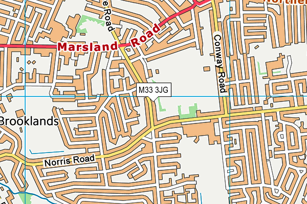 M33 3JG map - OS VectorMap District (Ordnance Survey)