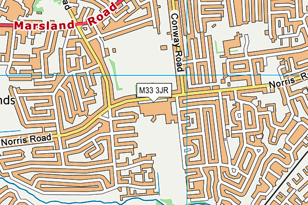 Sale High School map (M33 3JR) - OS VectorMap District (Ordnance Survey)