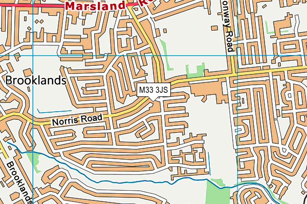 M33 3JS map - OS VectorMap District (Ordnance Survey)